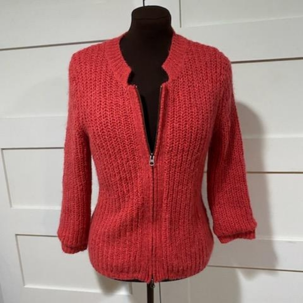 Cabi Pink Zip Front Sweater** - Picture 2 of 7